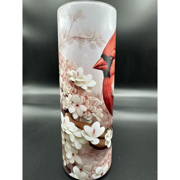 20oz =tumbler CUSTOM stainless steel with Lid/Straw CARDINAL Temp Color Changing - Picture 3 of 6